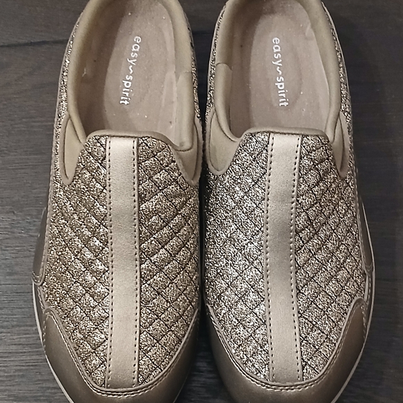 Easy Spirit Comfort Shoes Traveltime Bronze Shimmer Slip-On Women's Anti-Slip 8W - Picture 9 of 9